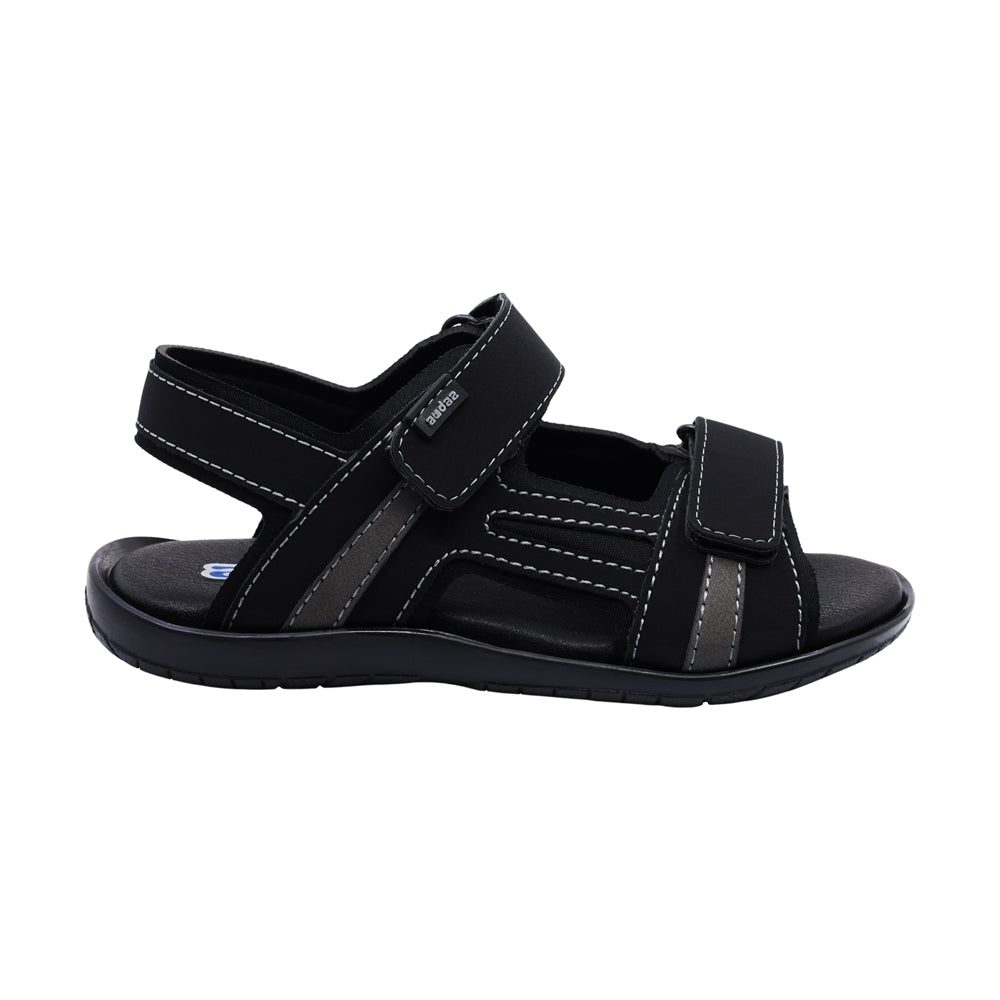 Sandalia para niño Audaz de material sintético color negro Reactor con ajuste de tira de contacto