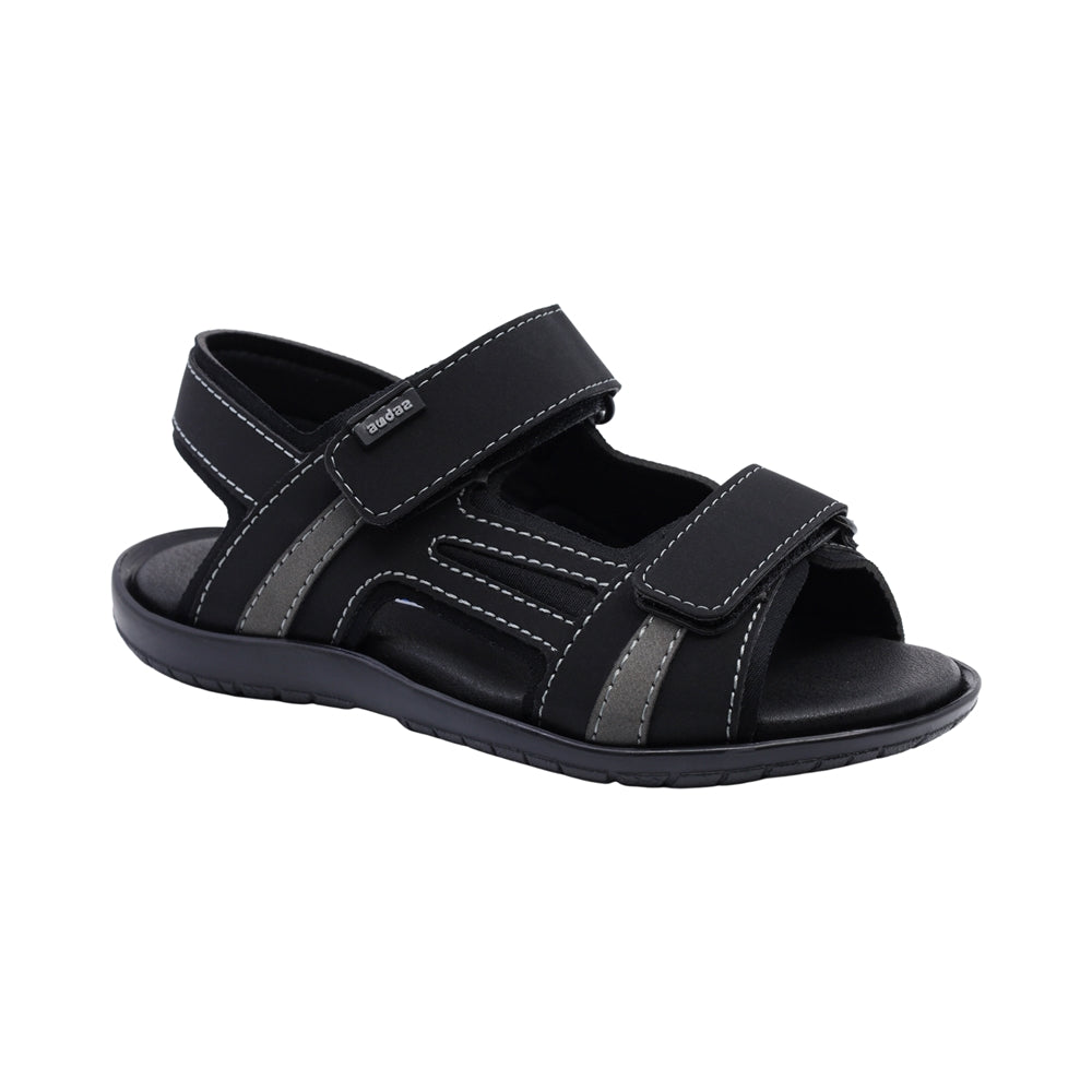 Sandalia para niño Audaz de material sintético color negro Reactor con ajuste de tira de contacto