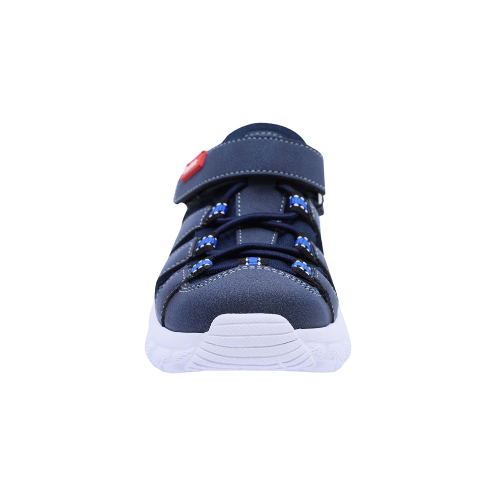 Sandalias para niño Audaz material sintético color azul waffle ajuste seguro con tira de contacto
