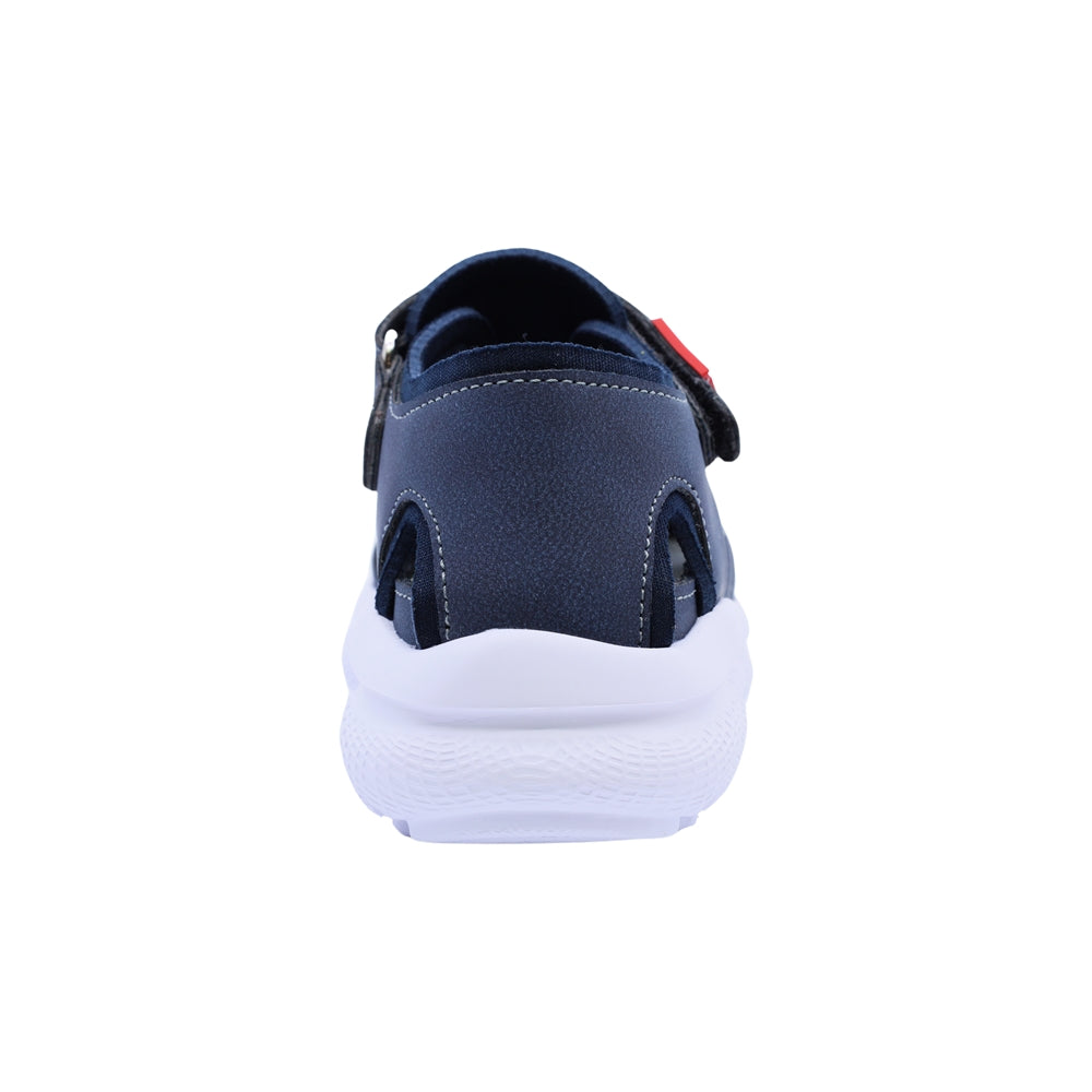 Sandalias para niño Audaz material sintético color azul waffle ajuste seguro con tira de contacto
