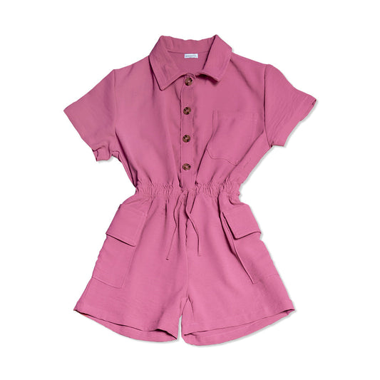 Jumper Coqueta para niña de poliéster en  fiusha con ajuste en cintura