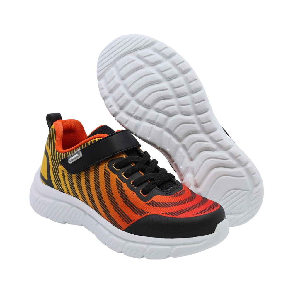 Tenis Audaz para niño en textil naranja Balu con tira de contacto