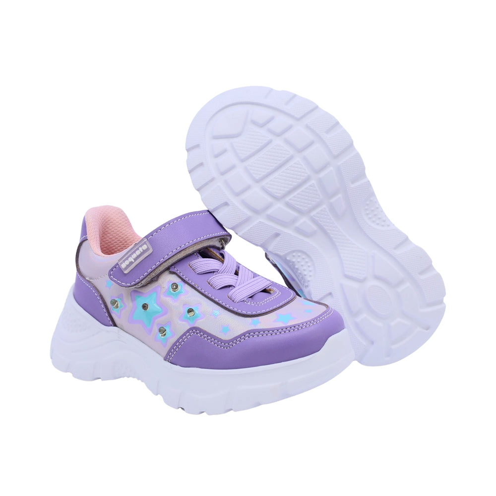 Tenis Coqueta para niña en sintético lila Nemo con luces