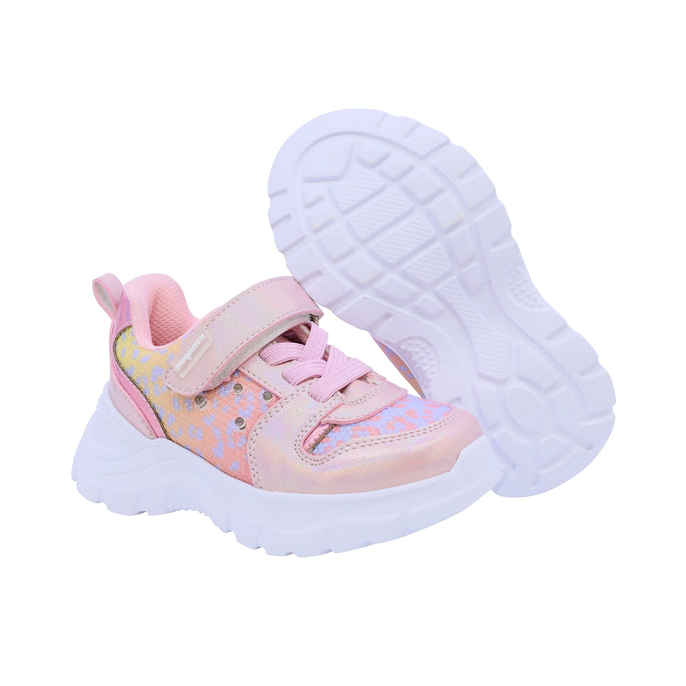 Tenis Coqueta para niña en sintético rosa Nemo con con luces