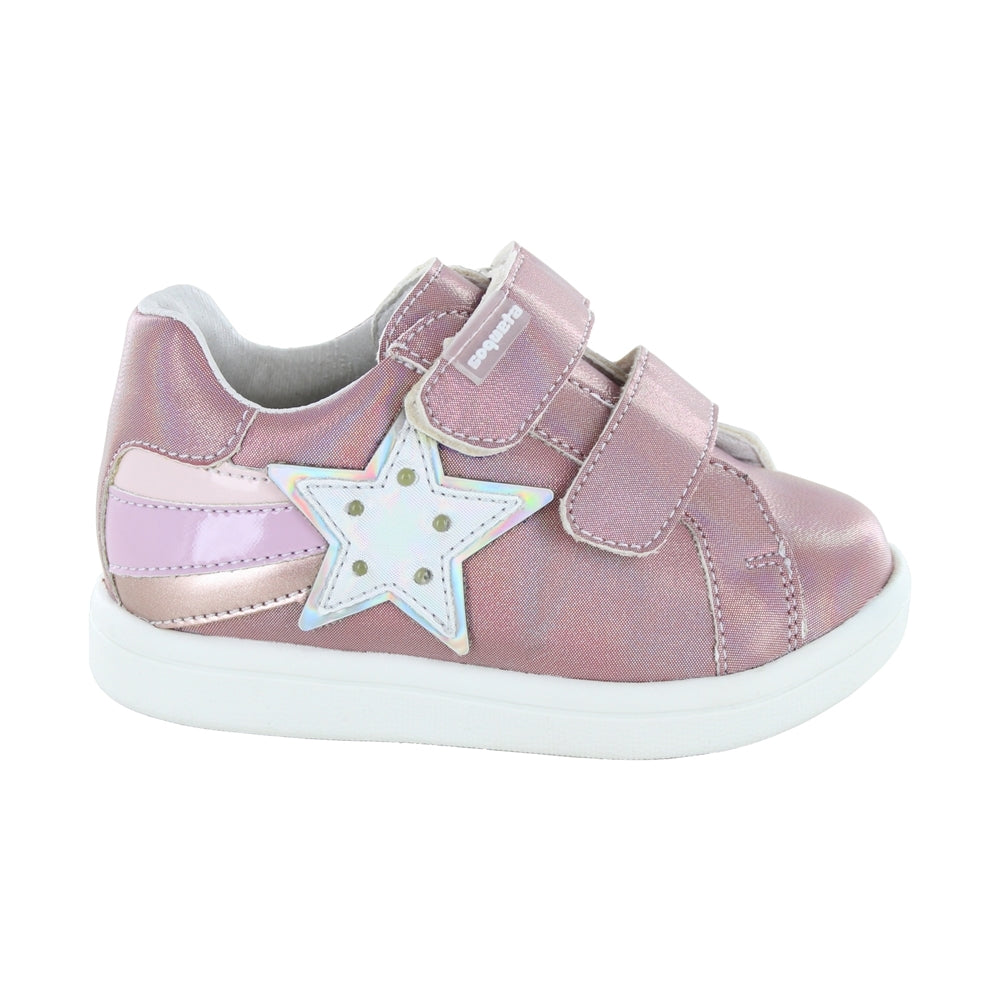 Tenis Coqueta para niña en sintético rosa Smith con estrella decorativa