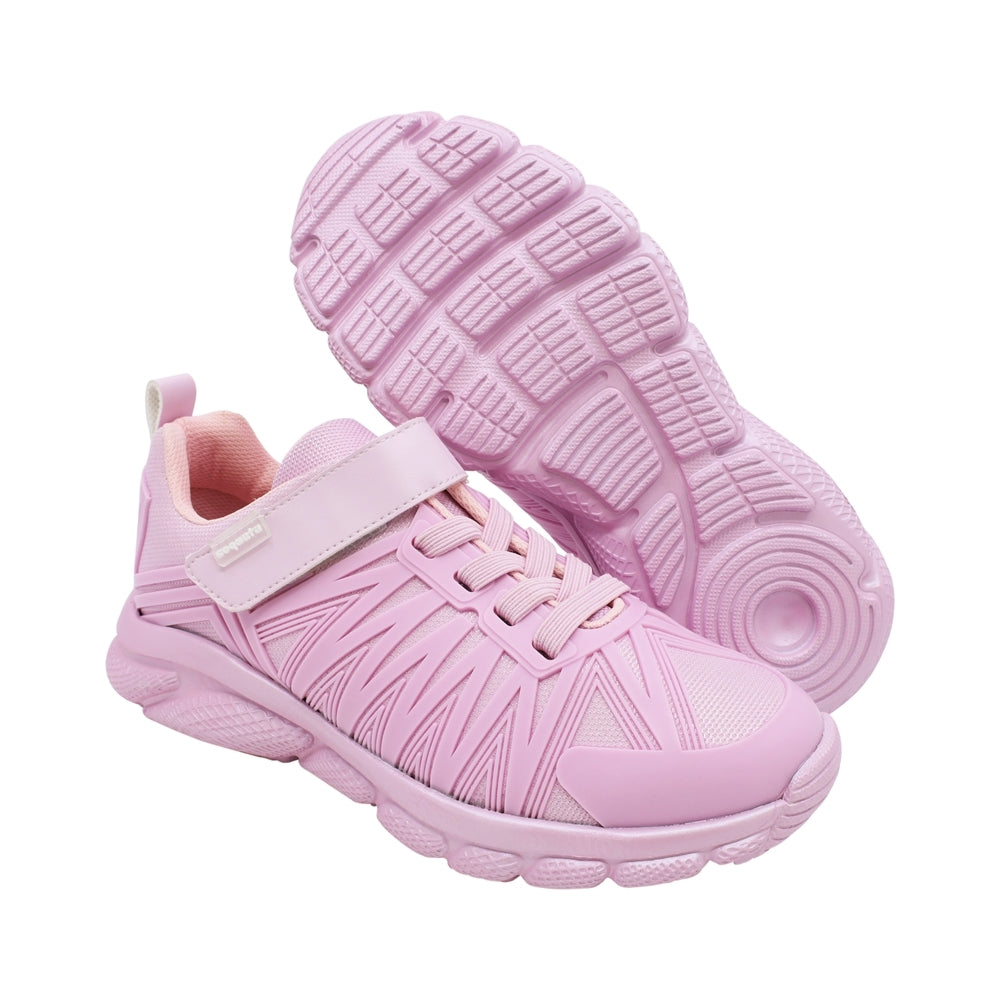 Tenis Coqueta para niña en textil rosa Bugsy con tira de contacto