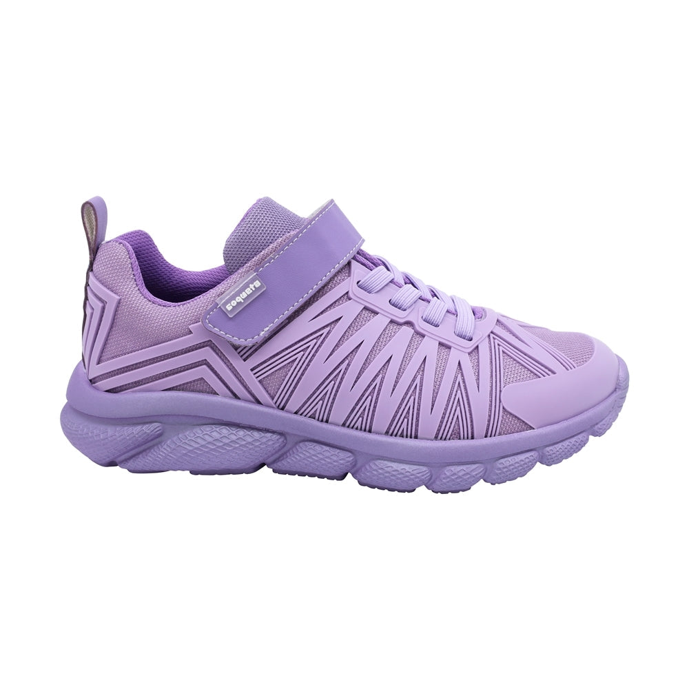Tenis Coqueta para niña en textil morado Bugsy con tira de contacto