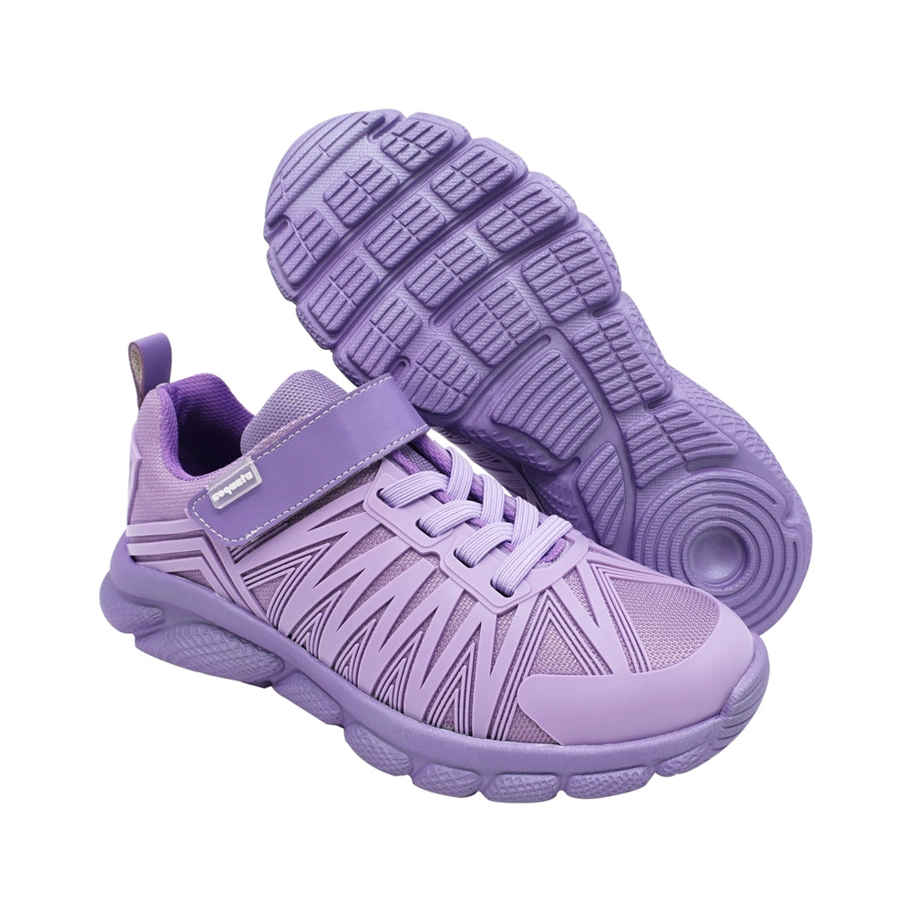 Tenis Coqueta para niña en textil morado Bugsy con tira de contacto
