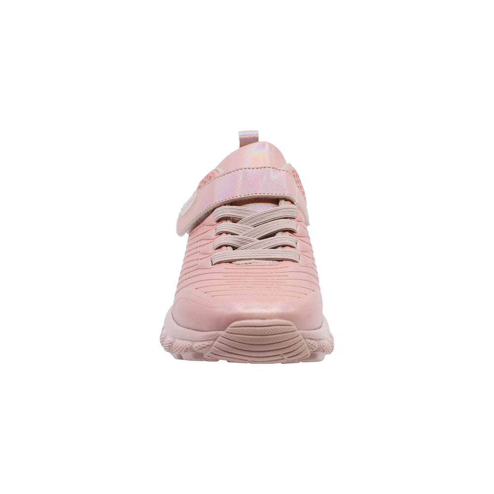 Tenis Coqueta para niña en sintético salmon bugsy con tira de contacto.