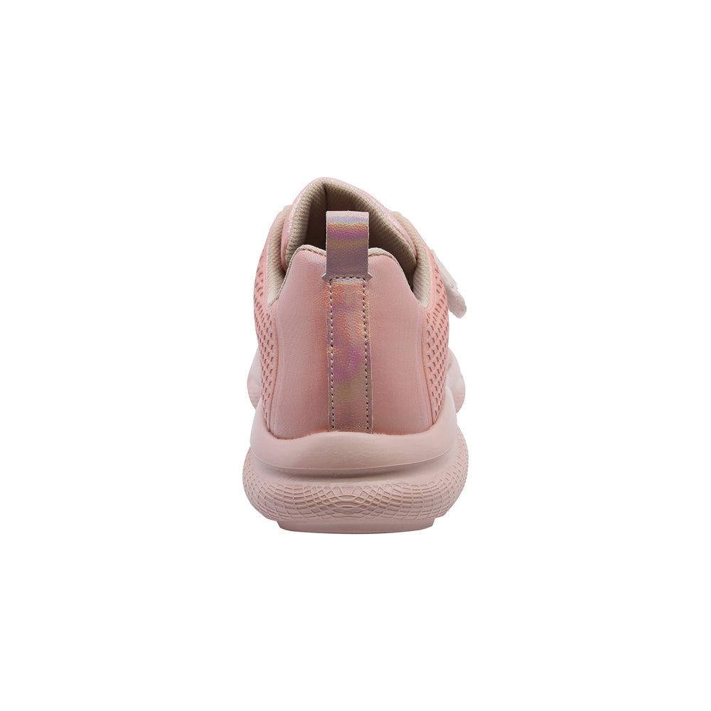 Tenis Coqueta para niña en sintético salmon bugsy con tira de contacto.