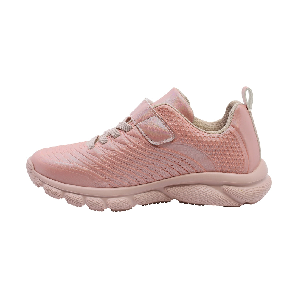 Tenis Coqueta para niña en sintético salmon bugsy con tira de contacto.