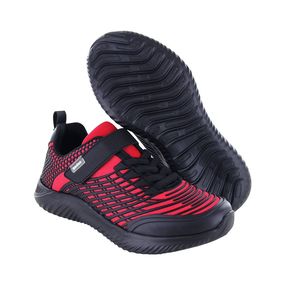 Tenis para niño audaz en material sintético color rojo saturno con tira de contacto