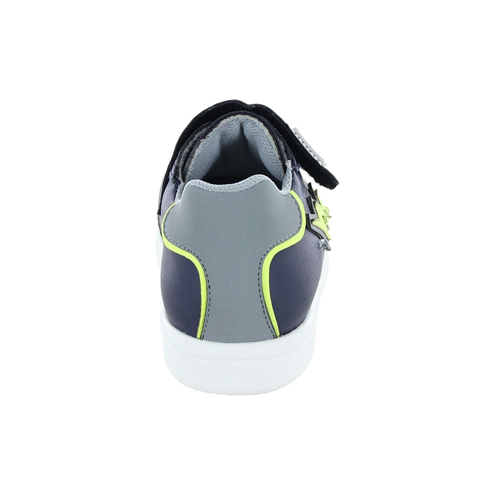 Tenis Audaz para niño en sintético azul Smith con diseño de rayo