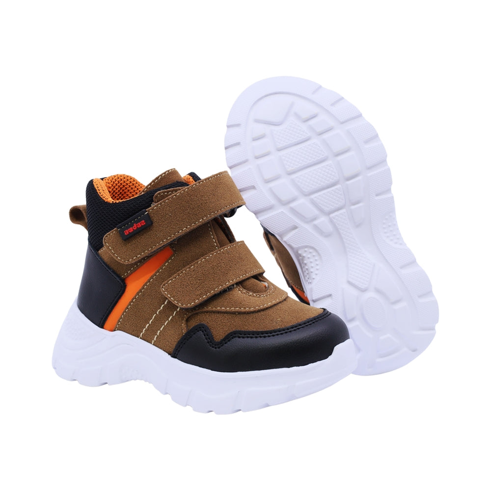 Bota Audaz para niño en sintético miel Nemo con doble tira de contacto