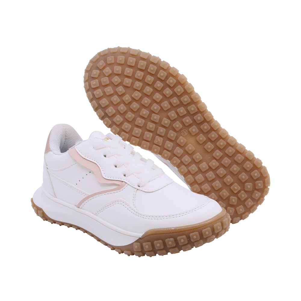 Tenis Coqueta para niña en sintético blanco Two con suela antiderrapante