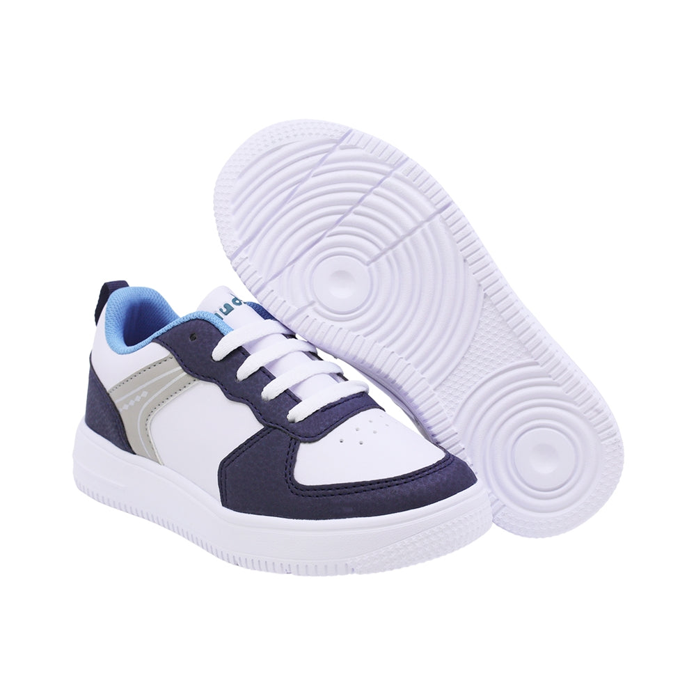 TENIS AUDAZ PARA NIÑO COLOR BLANCO AZUL DE SINTÉTICO AF1 CON AGUJETA