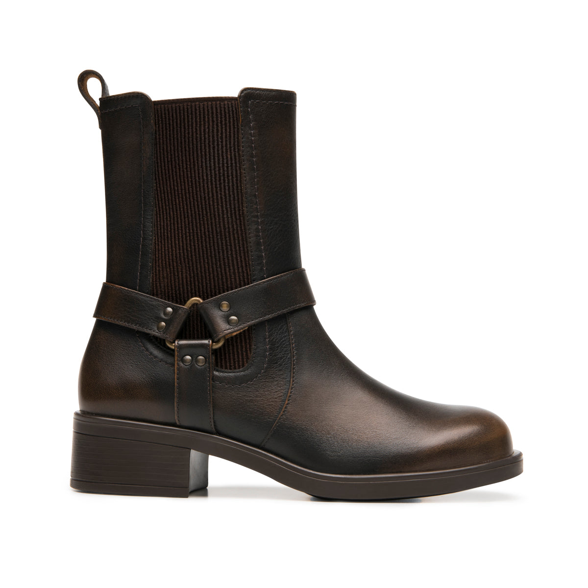 Bota Biker Flexi para Mujer Estilo 142602 Café