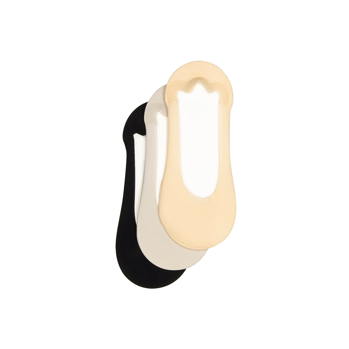 3-Pack Calcetín Invisible Flexi para Mujer Estilo 090811 Beige, Gris Y Negro