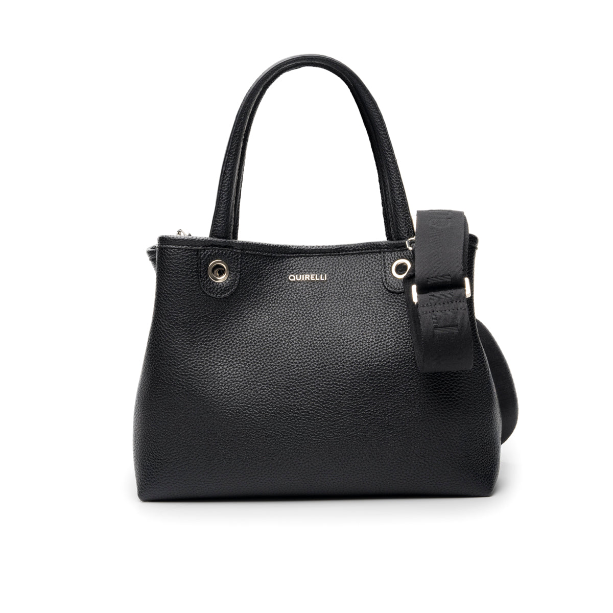 Tote Mediano Quirelli para Mujer con Asas Versatiles Estilo 010601 Negro