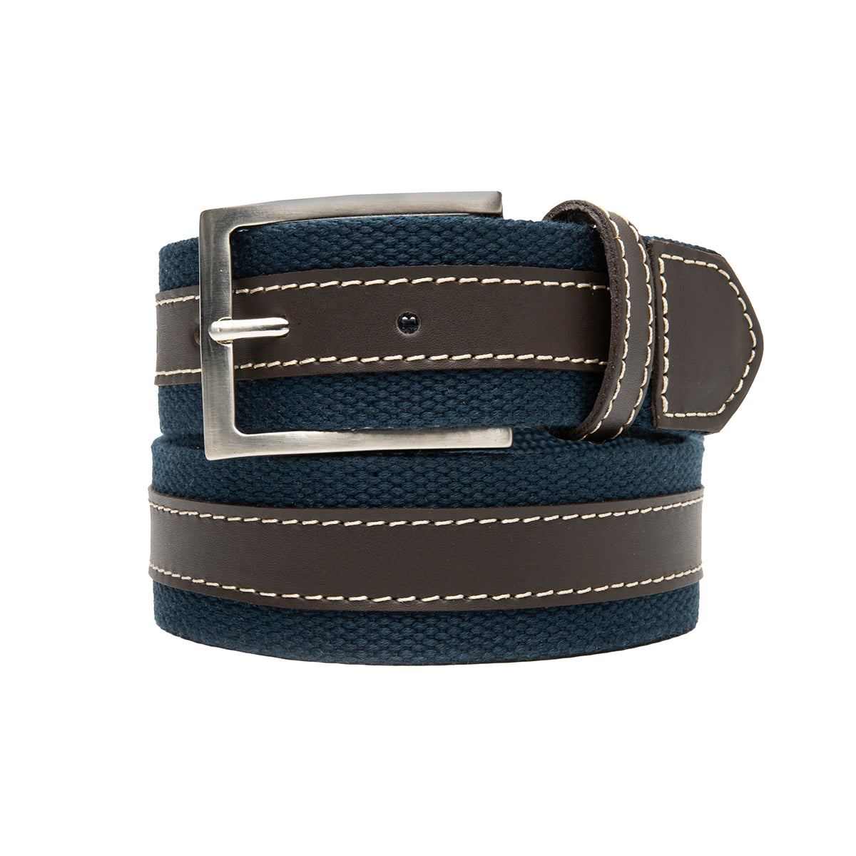 Cinturón Lona Textil Adad Flexi para Hombre Estilo 120210 Azul - Café