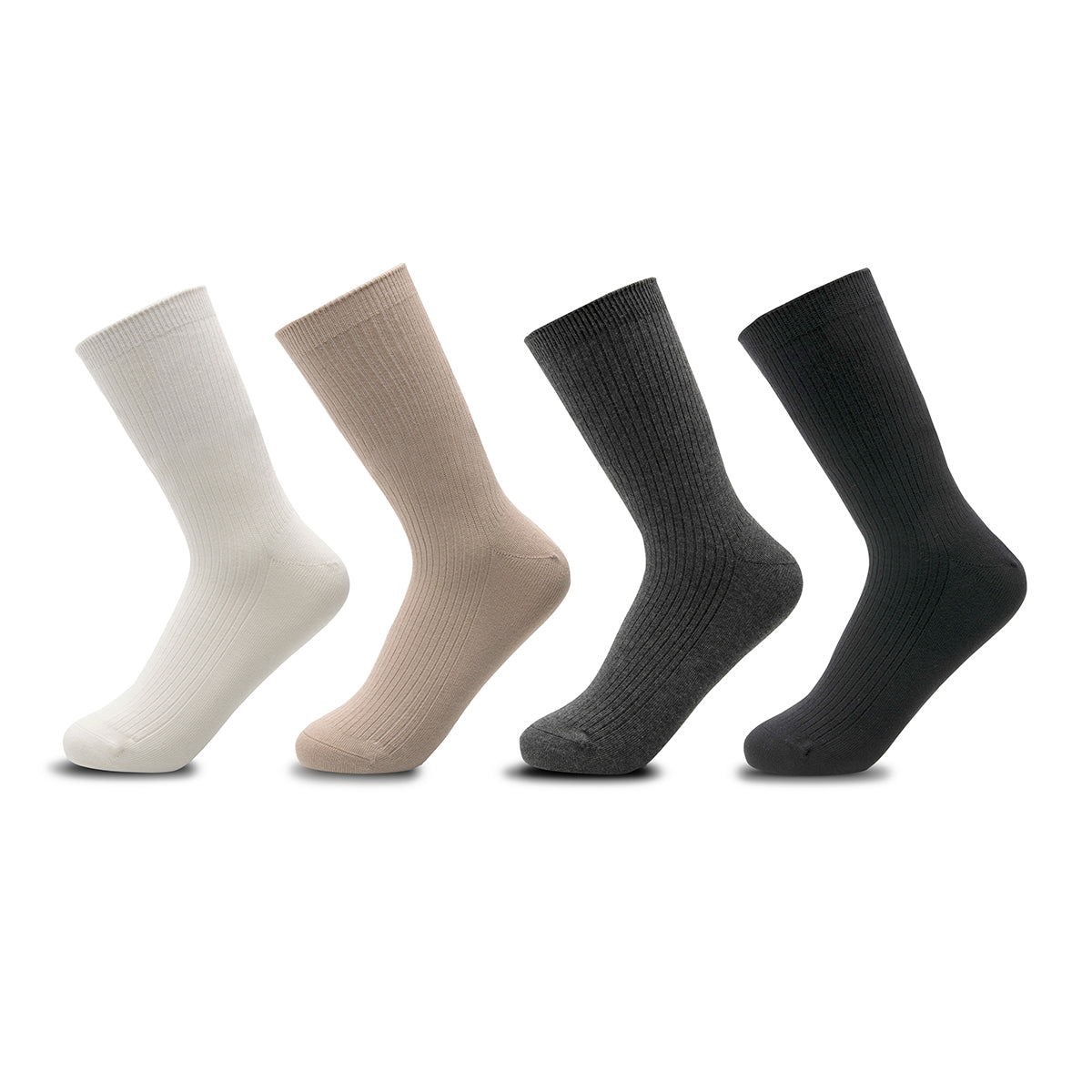 4-Pack Calcetín Flexi para Mujer Estilo 9960C4-405 Blanco, Negro, Beige y Gris