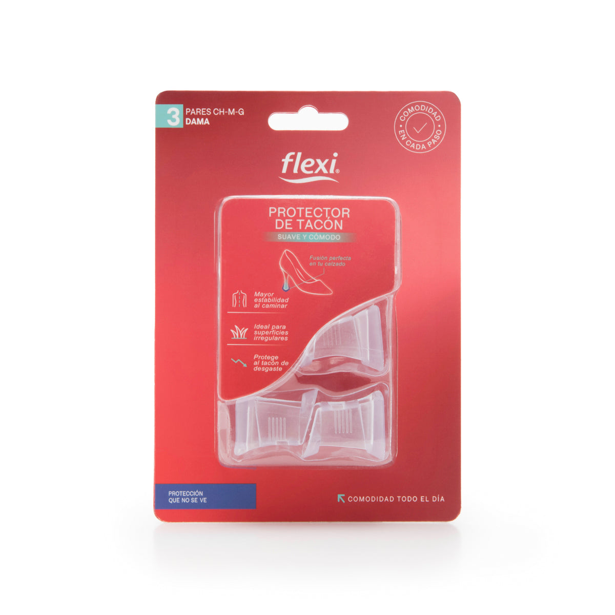 3 Pack Protectores Tacón Flexi Estilo 9960C3-501 Transparente