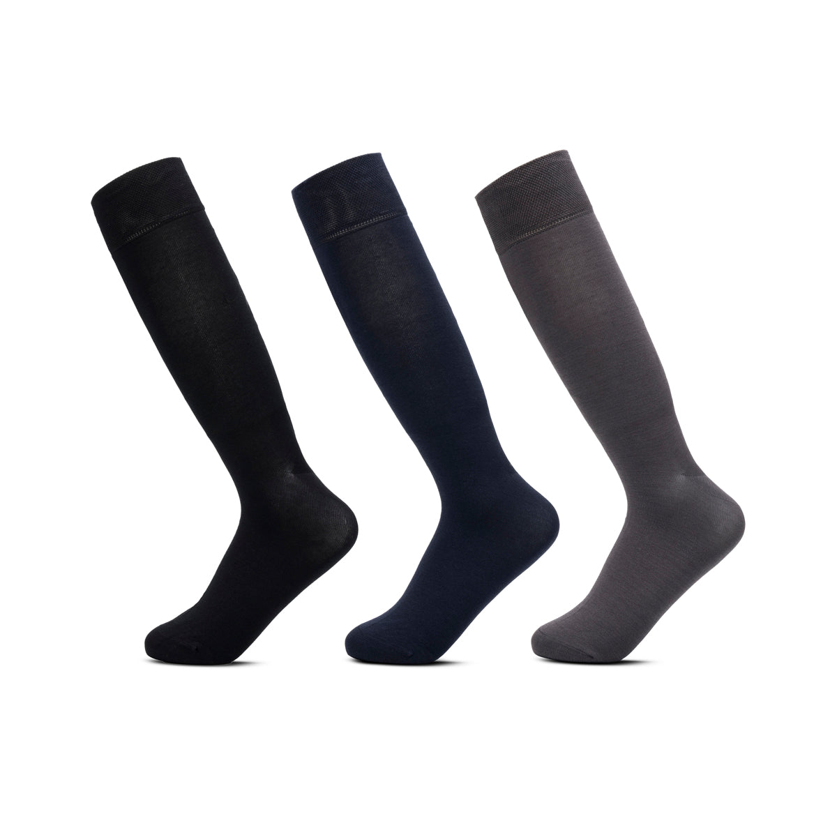 3-Pack Calcetín Vestir Flexi para Hombre Estilo 9960C4-407 Negro - Marino - Gris