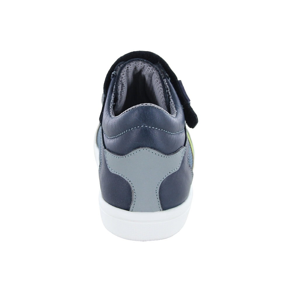 Tenis Audaz para niño en piel azul Smith con doble ajuste