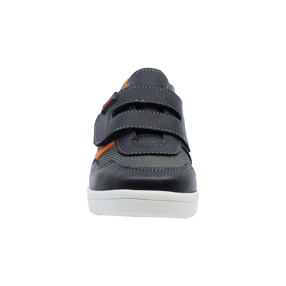 Tenis para Niño Audaz de Piel Color negro Smith con doble tira de Contacto