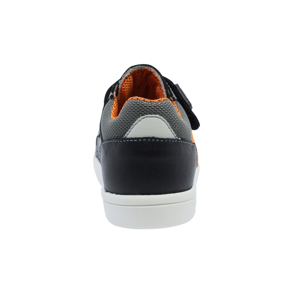 Tenis para Niño Audaz de Piel Color negro Smith con doble tira de Contacto