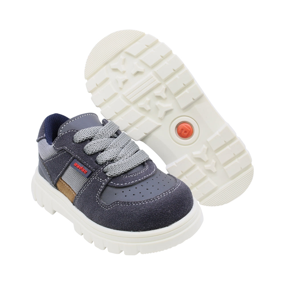 Tenis Audaz para niño en sintético Thunder azul con agujetas