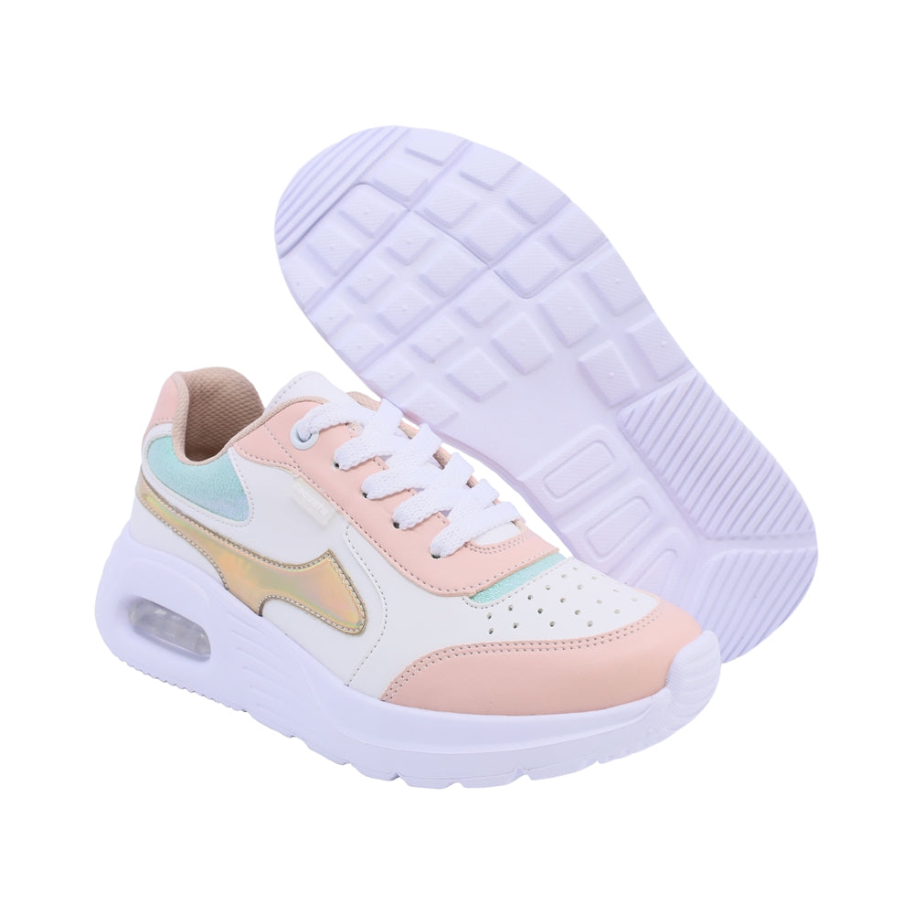 Tenis Coqueta para niña en sintético blanco-multi Mulán con cámara de aire