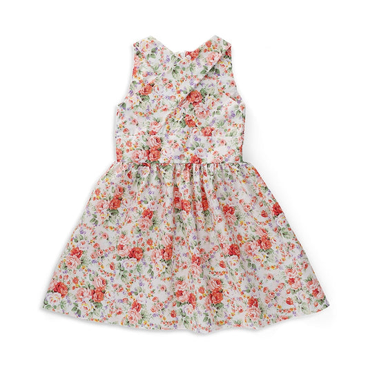 Vestido Coqueta para niña de algodón en  multi con estampado floral