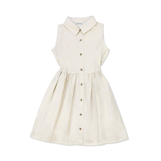 Vestido Coqueta para niña en algodón poliéster con cuello camisero