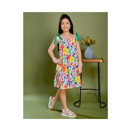 Vestido Coqueta para niña de poliéster multi con estampado floral