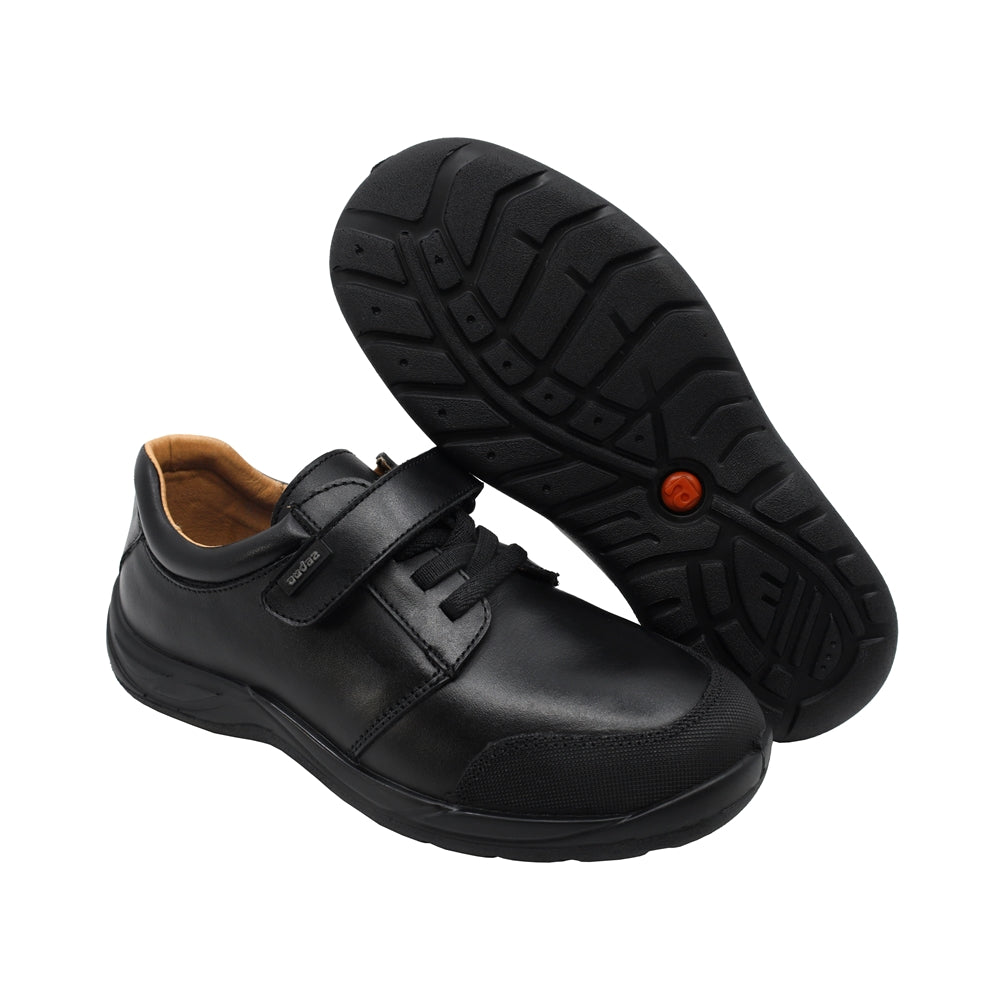 Zapato Escolar Audaz para niño en piel negro Tadeo con anti-raspaduras