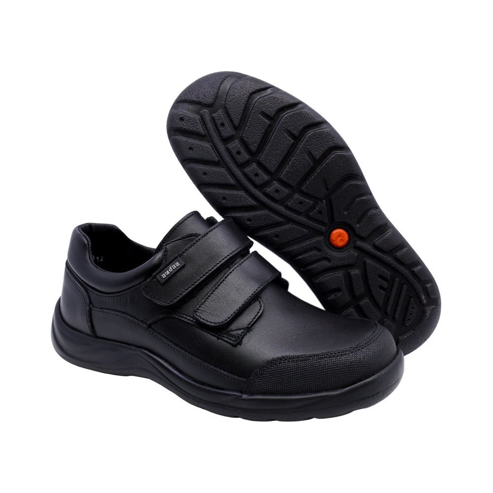 Zapato escolar Audaz para niño de piel negro Tadeo con anti-raspaduras
