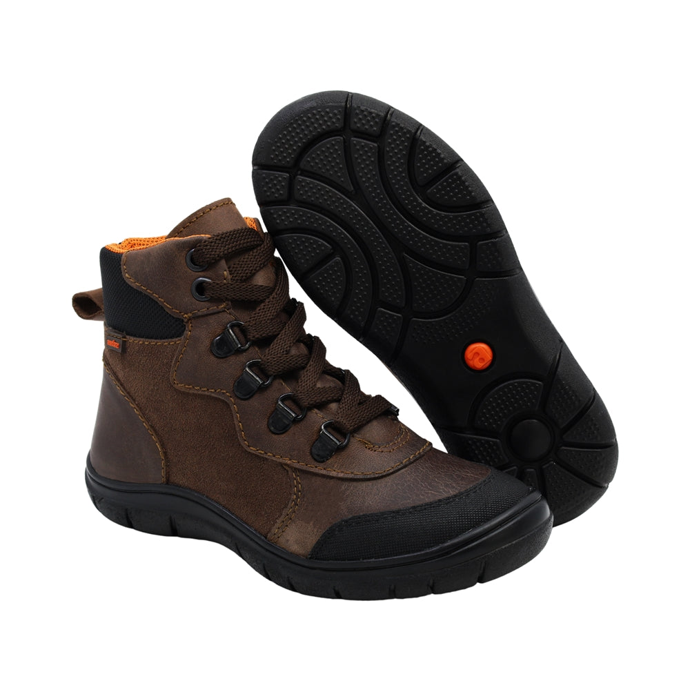 Bota para Niño Audaz Piel Color Café Monkey con puntera antiraspaduras