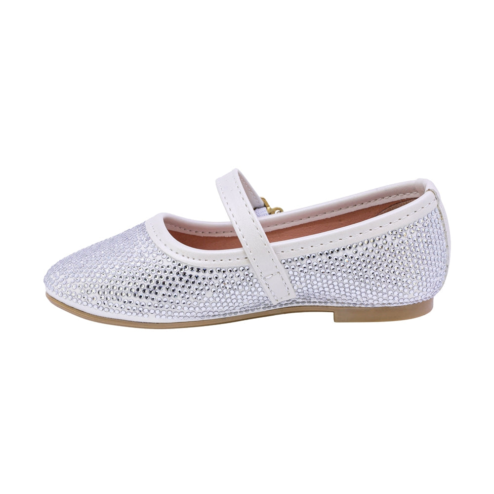BALERINA COQUETA PARA NIÑA COLOR BLANCO DE SINTÉTICO CLEOTILDE CON HEBILLA