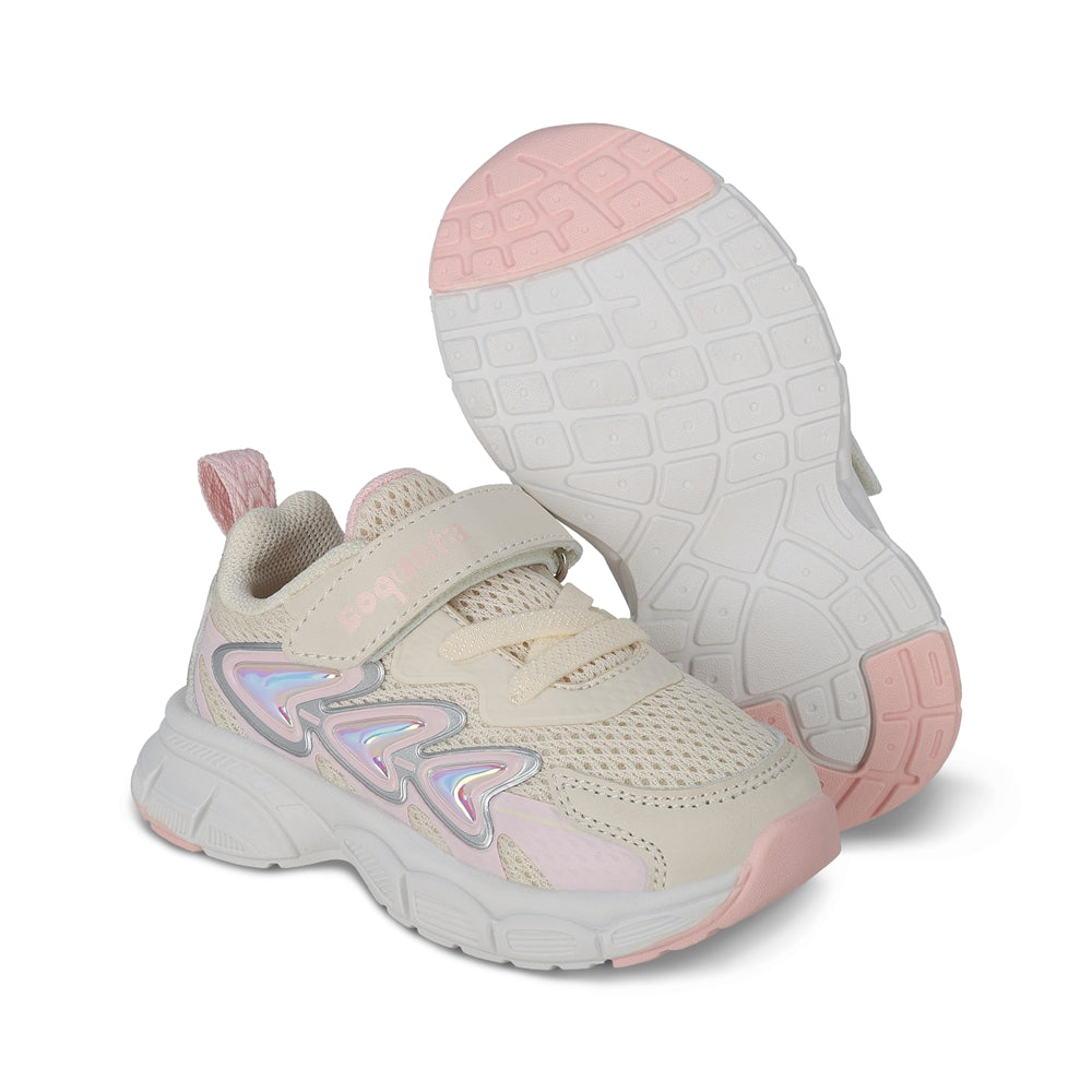 Tenis Coqueta para niña en textil beige Simba con agujeta.