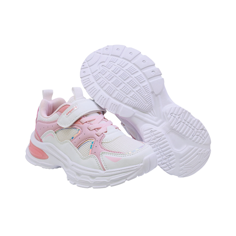 TENIS COQUETA PARA NIÑA SINTÉTICO COLOR BLANCO ROSA DE CONTACTO