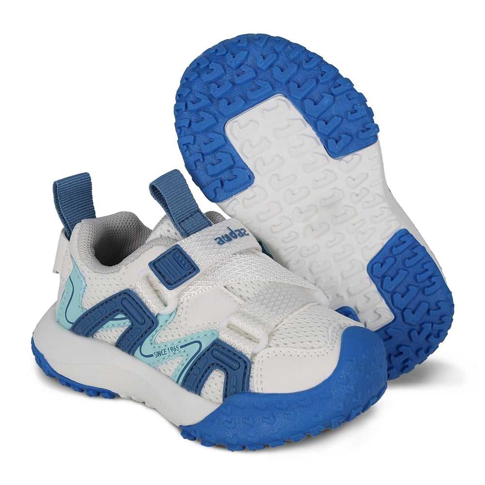 Tenis Audaz para niño en textil azul Porky con tira de contacto.