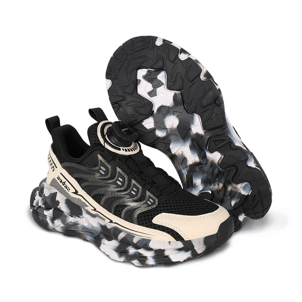 Tenis Audaz para niño en sintético negro Indiana con Twist and pop.