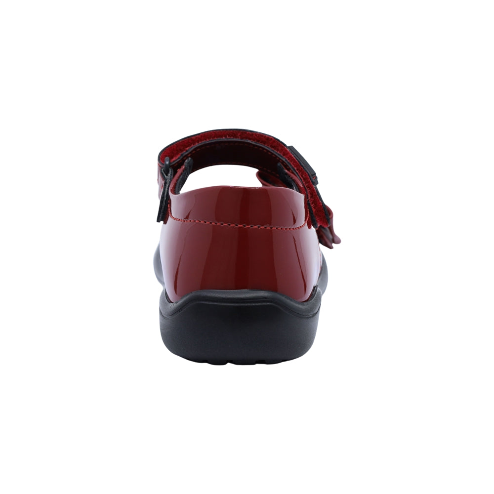Zapato Coqueta para niña de charol rojo Castor con moño