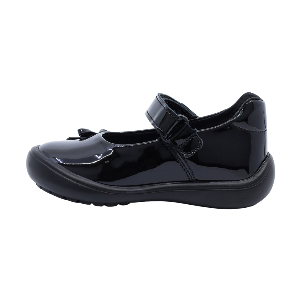 Zapato Coqueta para niña de charol negro Castor con dije