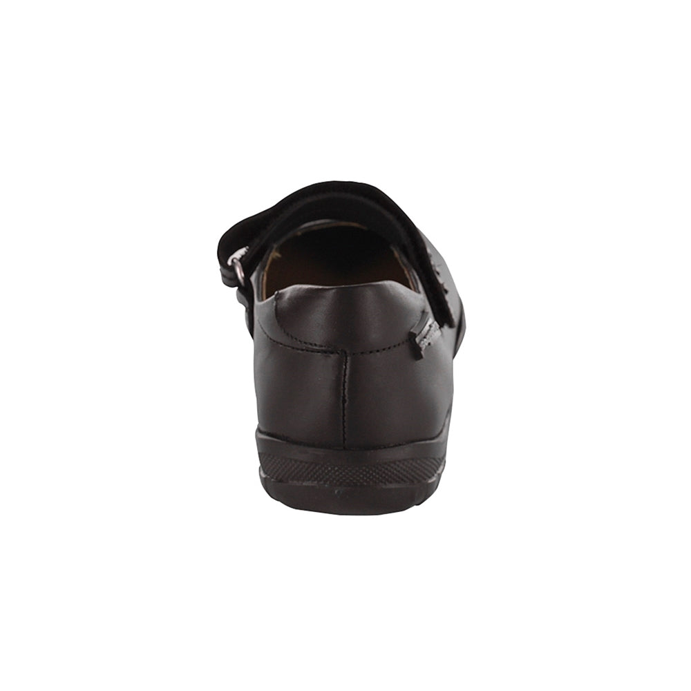 Zapato Escolar Coqueta para niña en piel café Georgina con tira de contacto