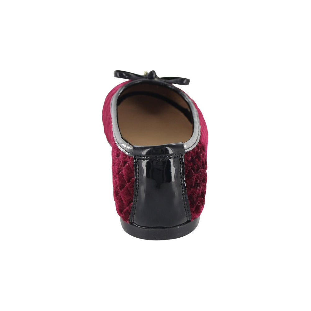 Balerina Coqueta para niña en sintético vino Niza con textura acolchada