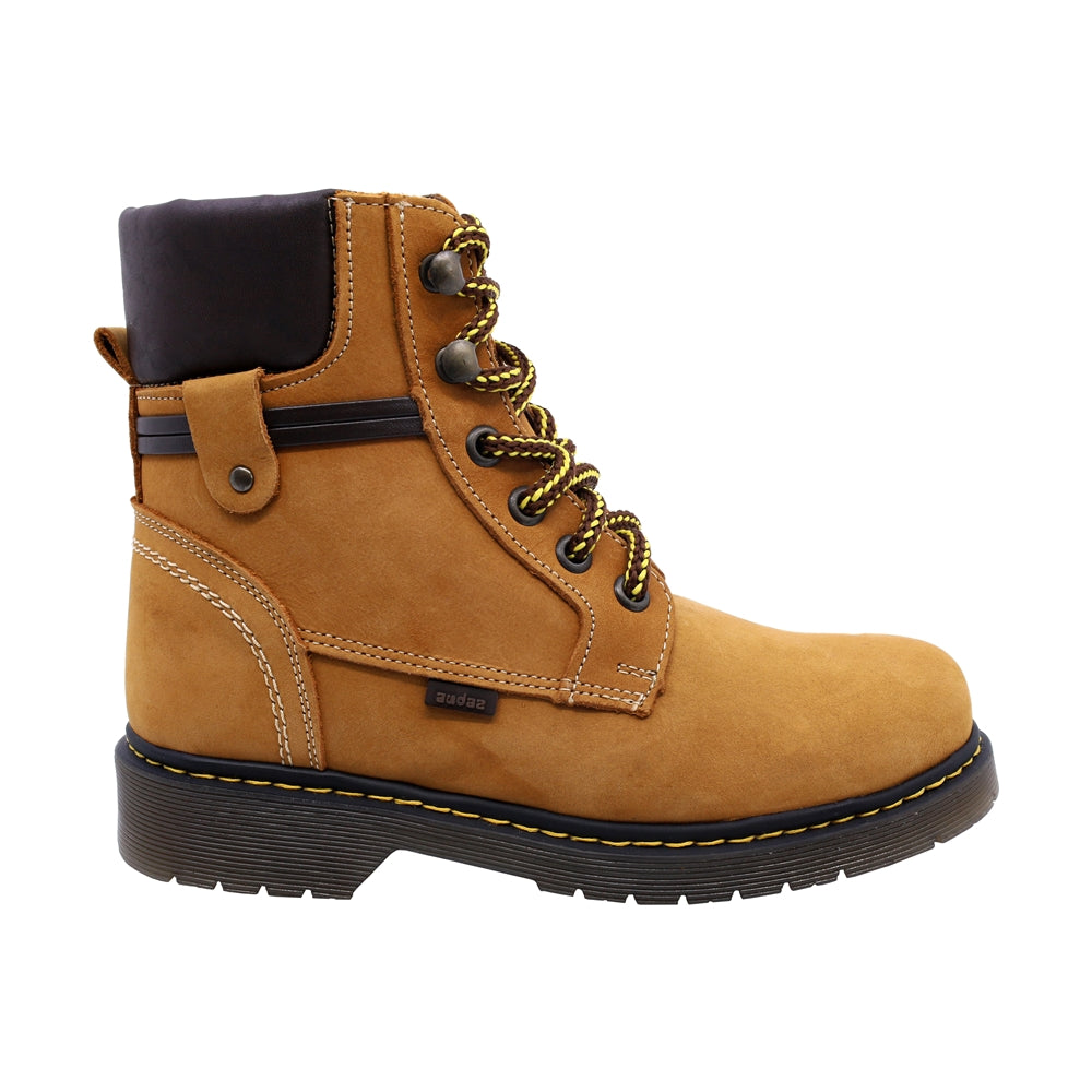 Bota para Niño Audaz Nubuck color Miel Martín con ajuste de agujeta