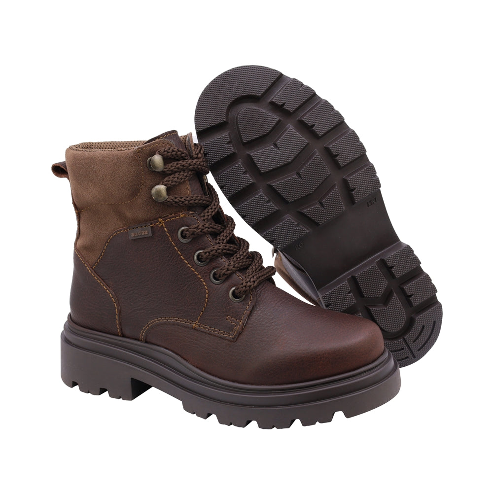 Bota Audaz para niño de piel café Jazz con agujetas
