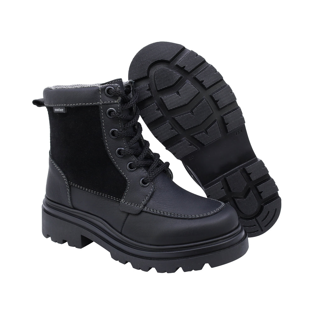 Bota Audaz para niño de piel negro Jazz con agujetas
